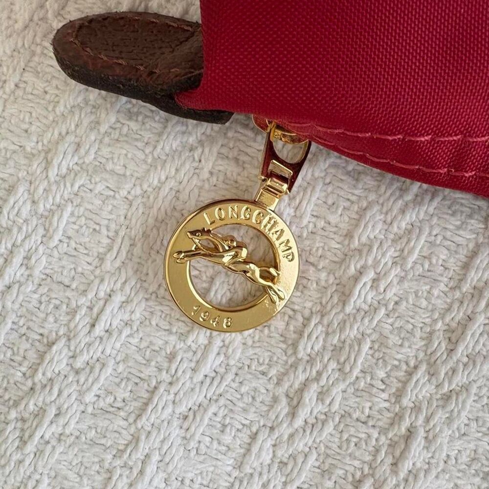 Authentic Longchamp Women's Red and Burgundy Bag - Picture 5 of 11